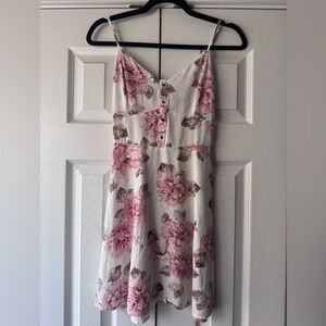 Dynamite White and Pink Floral Dress